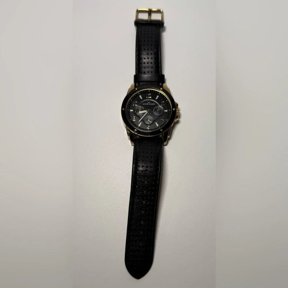 ANNE KLEIN 10/9656 WOMENS WATCH. BLACK LEATHER BAND. - Picture 7 of 12